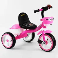 Триколісний дитячий велосипед "Best Trike" колеса світяться, музика, 2 кошики. Pink (102418)