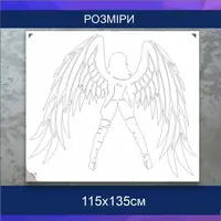 Трафарет для фарбування, Дівчина-ангел-3, одноразовий з самоклеючої плівки 115 х 135 см