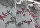 Тюль (3х2,7м.) органза с крупным цветочным принтом. Цвет белый с красным и чёрным. Код 825т 42-0432