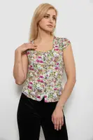 Блуза c цветочным принтом, цвет фуксия, 230R262-1