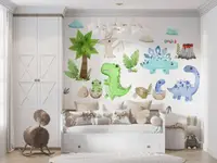 Детские стикеры Динозавры 60х120см, 3 листа 180х120см 7202102