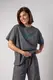Жіноча футболка oversize з написом - сірий цвет, S