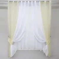 Кухонный комплект (280х170см) шторки и тюль. На карниз 1,5-2м. Цвет бежевый с белым. Код 038к 50-328