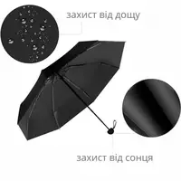 Зонт механический.Зонт карманный от дождя и солнца.Мини-зонт в футляре на 8 спиц в чехле цвет черный
