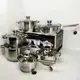 Набор посуды с крышками Edenberg EB-4080 из нержавеющей стали 12 предметов 2.1л-6.5л