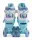 Раздвижные ролики квады 51-43 М Best Roller колеса PU светящиеся. Blue (размер 34-38) (186063)