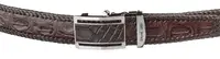 Ремінь-автомат CROCODILE LEATHER 18171 з натуральної шкіри крокодила Коричневий