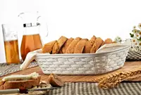 Хлебная корзина под ротанг белая