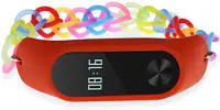Ремінець UWatch Fashion Rainbow Color Elastic Stretch Replacement Silicone Strap For Xiaomi Band 2 Red