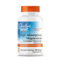 Витамины и минералы Doctor's Best Magnesium 200 mg High Absorption, 240 таблеток