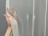Тюль "Грек-сітка" з вишивкою. Колір молочний з білим. Код 1475т
