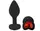 Силіконовий анальний затор EGZO - Silicone Black Heart Plug Red, size S