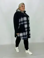 Теплый мягкий кардиган "Кубик" силуэт трапеция на змейке  70-72