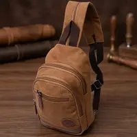Оригинальная сумка для мужчин через плечо с уплотненной спинкой Vintagе 22177 Коричневый