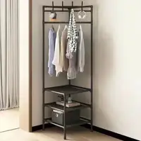 Угловая напольная вешалка-стеллаж Corner rack ∙ Стойка с перекладиной для вешалок в прихожую