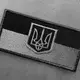 Шеврон на липучке Флаг Украины с Тризубцем полевая версия черный 5х10,5 см