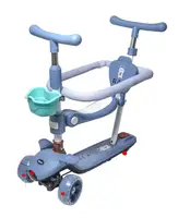 Самокат 5 в 1 Baq, PU колеса, подсветка колес, с бортиком. Blue (1709337547)