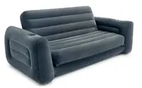 Надувной диван Intex, раскладной, подстаканники. Gray (85312)