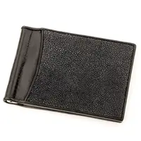 Затискач для грошей STINGRAY LEATHER 18293 з натуральної шкіри морського ската Чорний