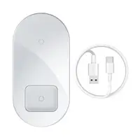 Бездротовий зарядний пристрій Baseus Simple 2in1 Pro Edition, White (WXJK-C02)