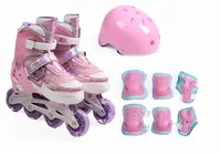 Комплект роликов с защитой 693-2 М Best Roller колеса PU светящиеся. Multicolor (размер 35-38) (186092)