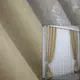 Комбинированные 2шт.1,15х2,7м. шторы из ткани лён Цвет бежевый с серо-кофейным Код 014дк 292-591ш 10-561
