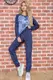 Женский костюм штаны + кофта синего цвета в принт 172R003-3