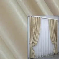 Комплект (2шт.1х2,7м) готовых штор, лён-софт, коллекция "Парма". Цвет кремовый. Код 1042ш 31-724