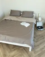 Постельное белье семейное Dushka Home Сатин Люкс 20911 160х215х2 см серый с светло-серым