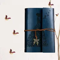 Вінтажний блокнот Butterflies. Темно-синій