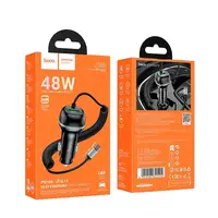 Адаптер автомобільний HOCO Rank car charger Z58B (Type-C cable set) |1Type-C, 48W/3A, PD30W/QC|