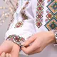 Вышиванка женская Moderika Гармония с красно-зеленой вышивкой 56