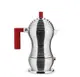 Гейзерная кофеварка 300 мл Alessi Pulcina на 6 чашек с красной ручкой