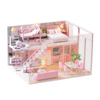3D Румбокс кукольный дом DIY Cute Room L-027 Pink house детский конструктор