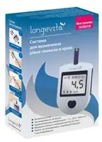 Система для измерения уровня глюкозы в крови (глюкометр) Longevita