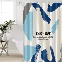 Шторка для ванни з поліестеру водонепроникна Bathlux 180x180 см з кільцями, фіранка для ванної кімнати