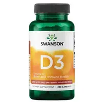 Витамины и минералы Swanson Vitamin D3 2000 IU High Potency, 250 капсул