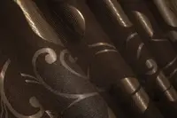 Комплект (2шт 1х2,75м) штор, лен-блэкаут, коллекция "Листья". Цвет тёмно-коричневый. Код 368ш 31-594