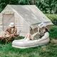 Надувной матрас одноместный с подголовником Naturehike CNK2300DZ020, бежевый.