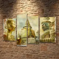Модульные картины на кухню на ПВХ ткани, 85x110 см, (55x30-2/80х20/65x20)