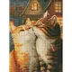 Алмазна мозаїка "Закохані котики" 30x40 см