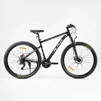 Велосипед Спортивный Corso 29" ALPHA, 21 скорость, рама стальная 19”, оборудование Shimano. Black (138184)