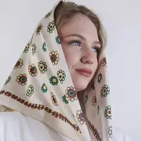 Платок шелковый Армани с принтом  Соняхи 68х68 см (HUST_25M011)