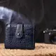 Интересный кошелек из натуральной кожи с тиснением под крокодила CANPELLINI 21687 Синий