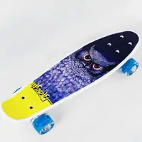 Скейт Пенні борд Best Board "Shady Owl". Колеса PU, світяться. Multicolor (97407)