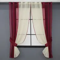 Кухонные шторы (265х170см.), на карниз 1-1,5м. Цвет бордовый с бежевым. Код 017к 50-564