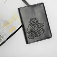 Обложка для паспорта "Stamp" кожаная, Черный