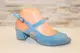 Босоножки женские голубые на небольшом каблуке Б1393 40