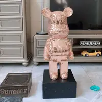 Фігурка Bearbrick рожевого кольору 50 см. Іграшка дизайнерська Беарбрик рожевий. Фігурка для інтер'єру ведмідь Беарбрік. Be@rbrick