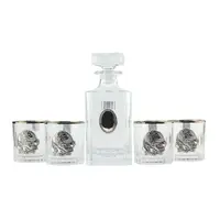 Сет для віскі з платиною Boss Crystal «ДИРЕКТОРСЬКИЙ КВІНТА», графин, 4 келихів, срібло